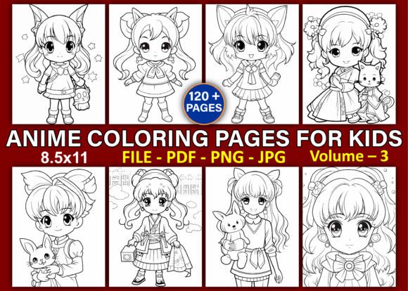 120 Anime Coloring Pages for Kids – A Complete KDP Interior Solution