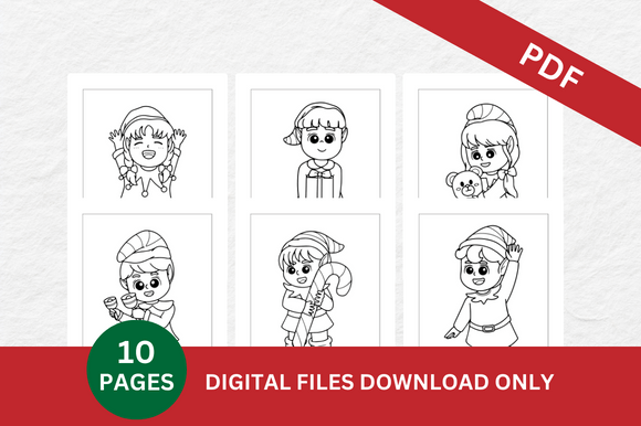 Christmas Elf Coloring Pages