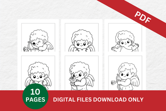 Cupid Coloring Pages for Creative Publishing Projects