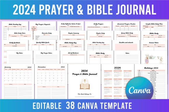 Editable 2024 Prayer Bible Journal