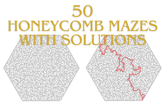 KDP Honeycomb Mazes Pages with Solutions