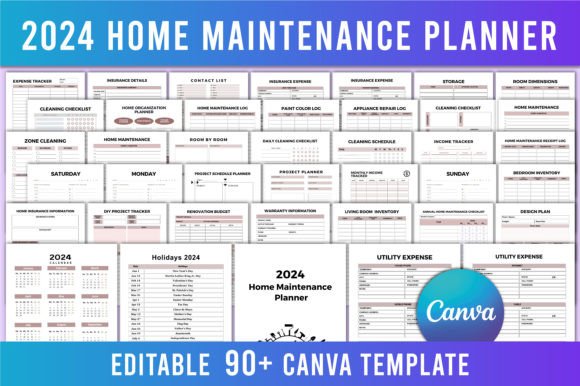 The Editable 2024 Home Maintenance Planner: Your Complete Guide to an Organized Home